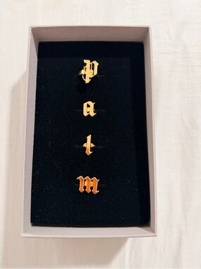 Palm Angels Gold-tone Gothic Letter Pin Set